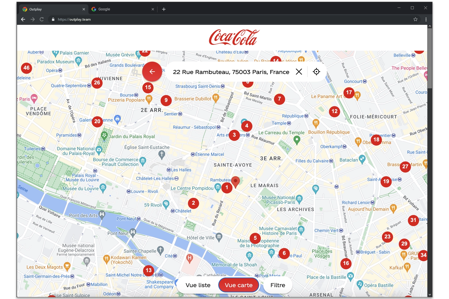 page carte site coca-cola bouteille réemployable dans une agence de création de sites web et applications mobiles