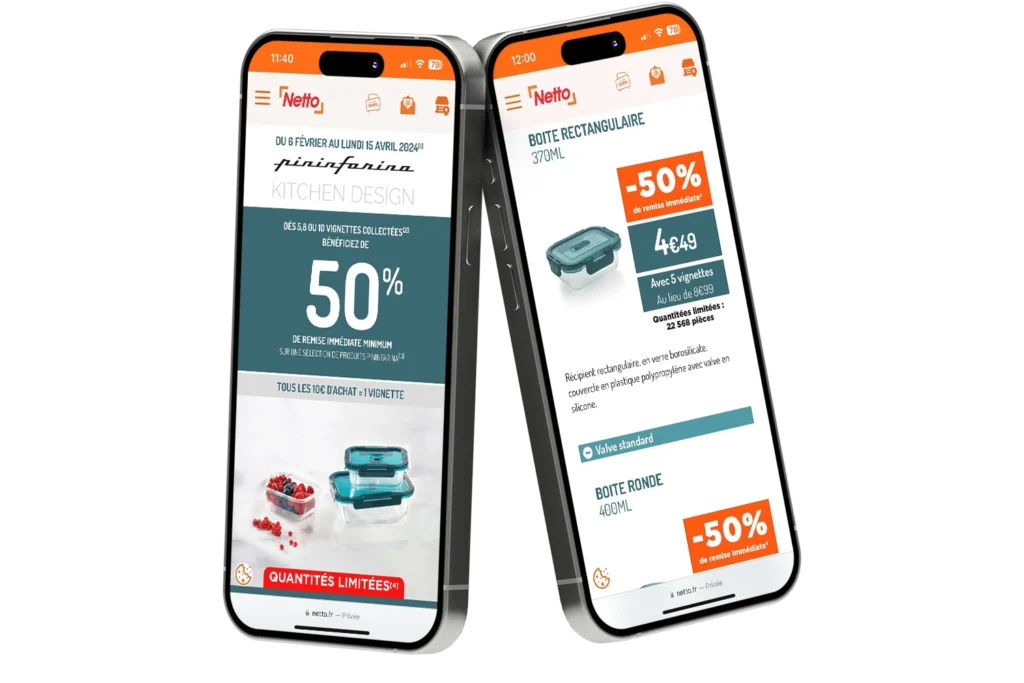 page site opération spéciale Netto Pininfarina version mobile responsive